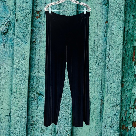 Alex Evenings Women's Black Velvet Flowy Pull On Pants Elastic Waist Size XL - Picture 13 of 14